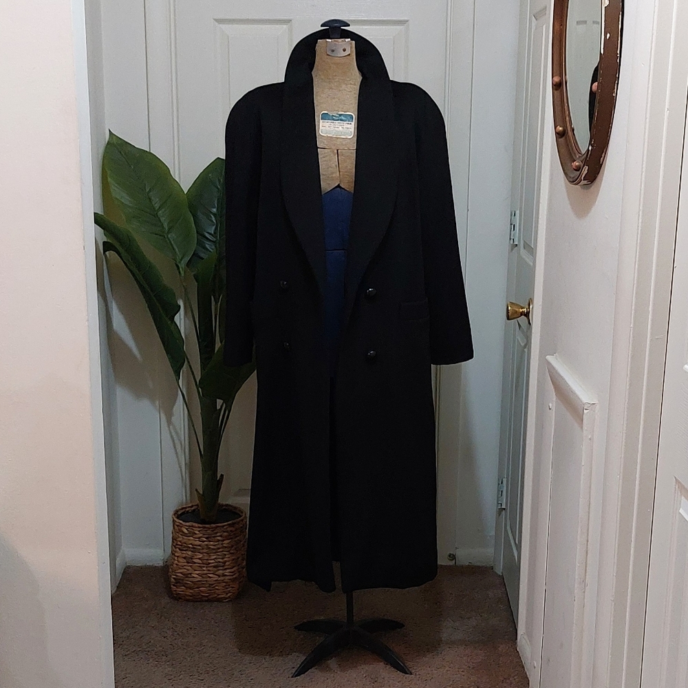 Vintage Christian Dior Black Women's Over Coat Size 8 Union Made In The USA